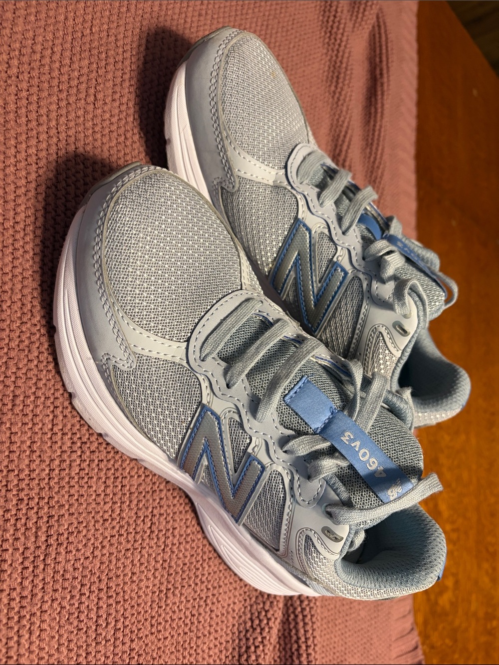 New Balance Gray and Blue Sneakers